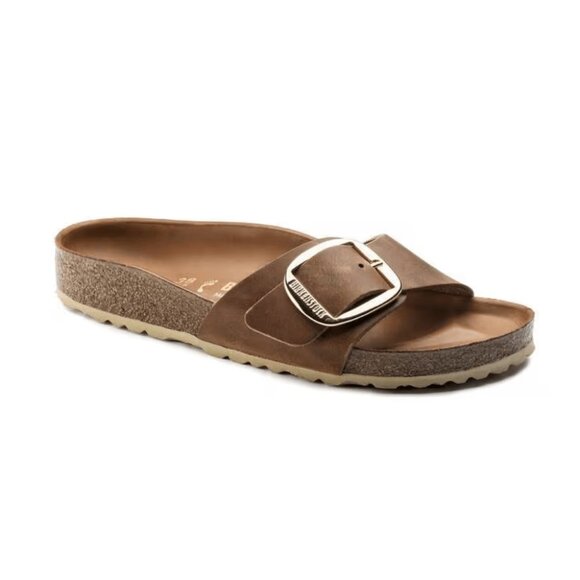 Birkenstock Madrid Big Buckle Sandals – Cognac Oiled Leather (Narrow Fit) - Picture 4 of 6
